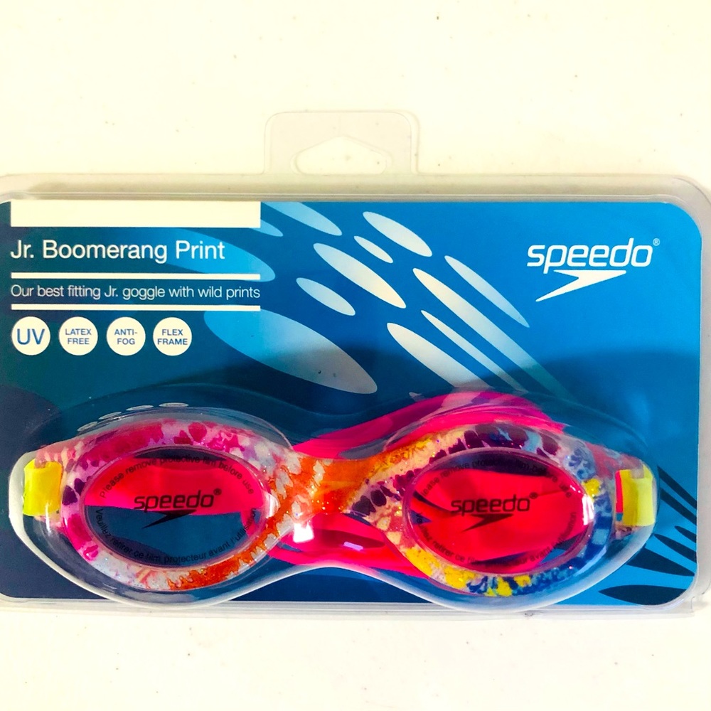 NWT Speedo Jr. Boomerang Print Goggles